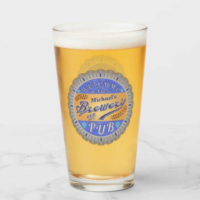 Verre Brasserie Pub Bière personnalisée Bouteille Casque (Devant (rempli))