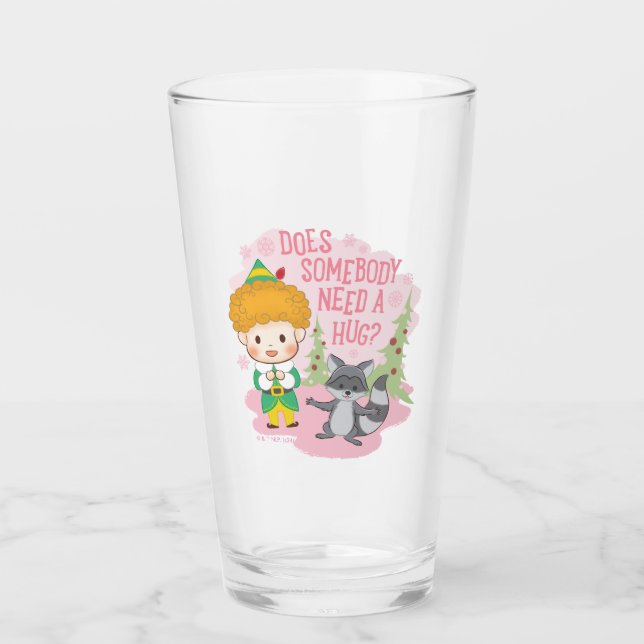 Verre Buddy l'Elfe Quelqu'un a besoin d'un câlin ? (Devant)