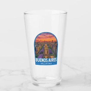 Verre Buenos Aires Argentine Travel Art Vintage
