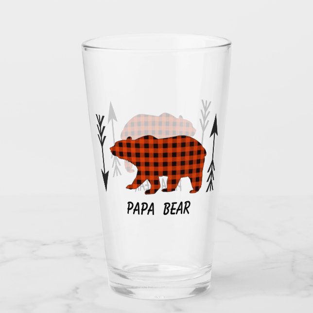 Verre Buffalo Plaid Papa Bear (Devant)