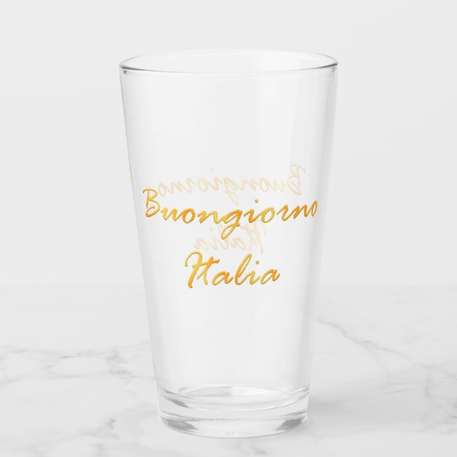 Verre Buongiorno Italie. Texte drôle de gradient (Devant)