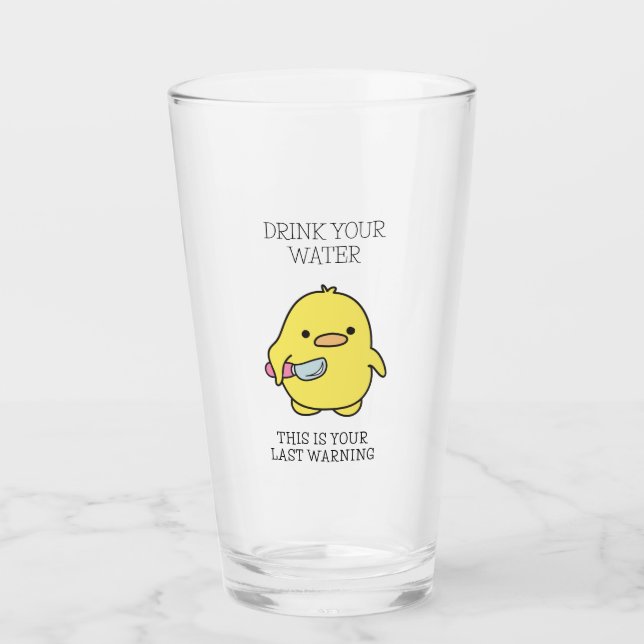 Verre Buvez Drôle Votre Rappel D'Eau D'Un Beau Canard (Devant)