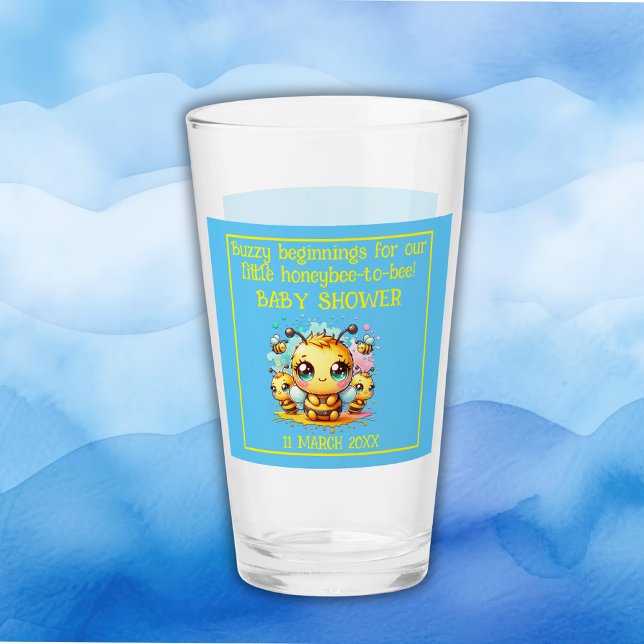 Verre Buzzy débutants Baby shower abeille-à-abeille | (Créateur téléchargé)