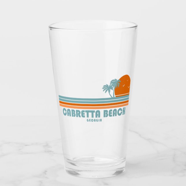 Verre Cabretta Beach Sapelo Island Géorgie Palmier Solei (Devant)