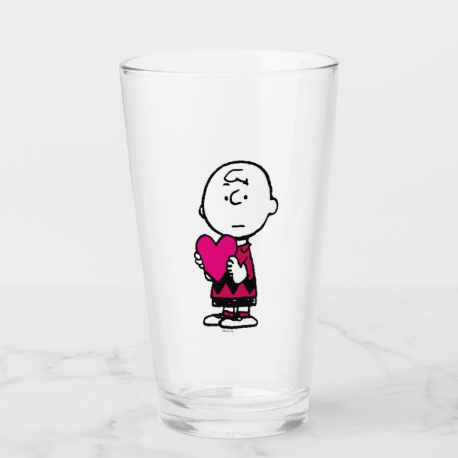 Verre cacahuètes | Saint Valentin | Heart Charlie Brown (Devant)