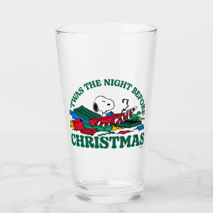 Verre cacahuètes   Snoopy 'C'était la nuit avant Noël