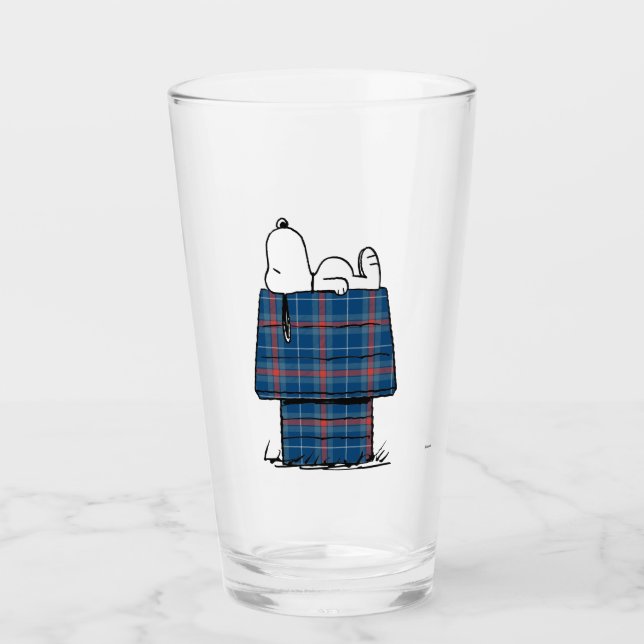 Verre cacahuètes | Snoopy Plaid Flannel Holiday Dog Hous (Devant)