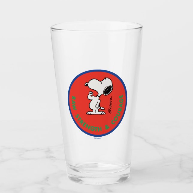 Verre cacahuètes | Snoopy Raw Force & Courage Badge (Devant)