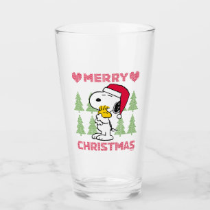 Verre cacahuètes   Snoopy & Woodstock Santa Claus Hug