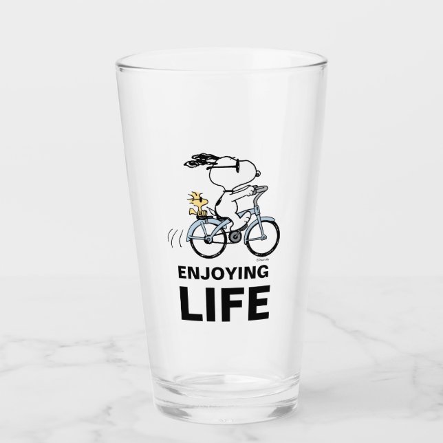 Verre cacahuètes | Vélo Snoopy & Woodstock (Devant)