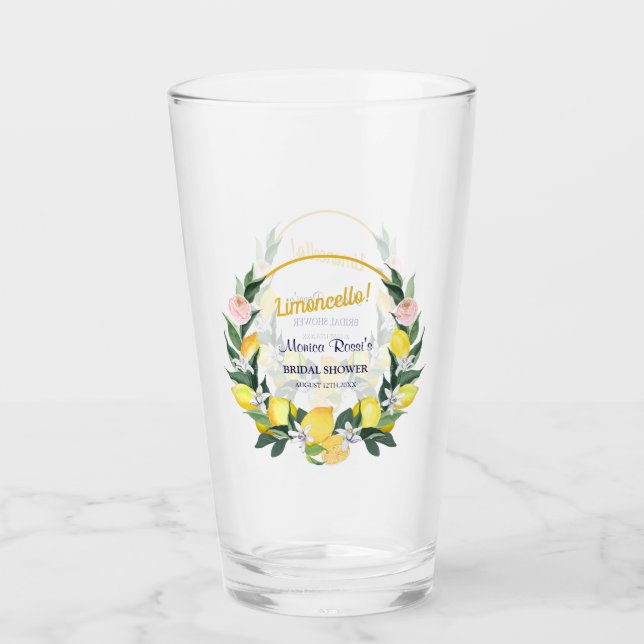 Verre Cadeau de Fête de Fiançailles Limoncello Carreaux  (Devant)