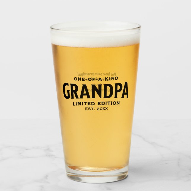 Verre Cadeau de Fête des pères moderne pour grand-père C (Devant (rempli))