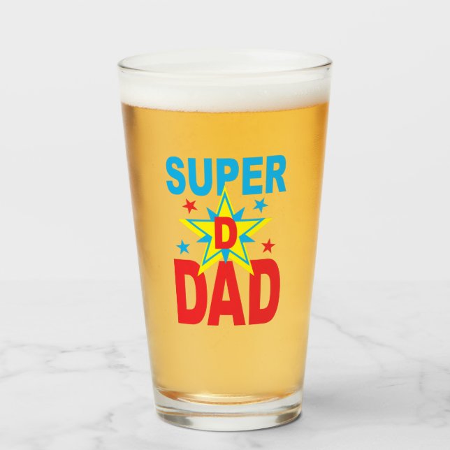 Verre Cadeau de fête des pères - Super Héros Papa Boire  (Devant (rempli))