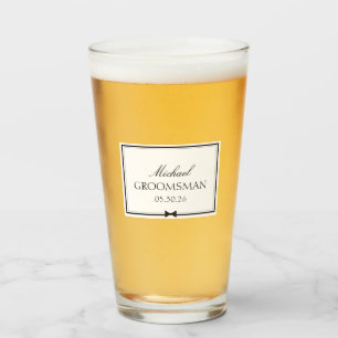 Verre Cadeau de mariée personnalisé Groomsman Bowtie