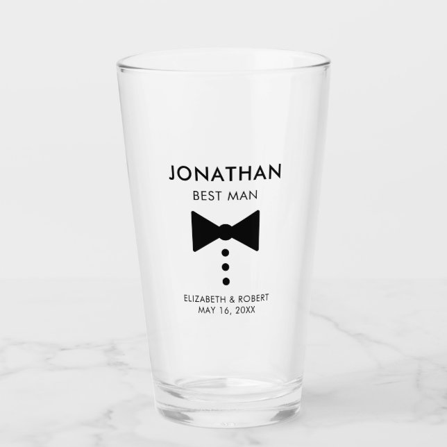 Verre Cadeau personnalisé Best Man Modern Tuxedo Mariage (Devant)