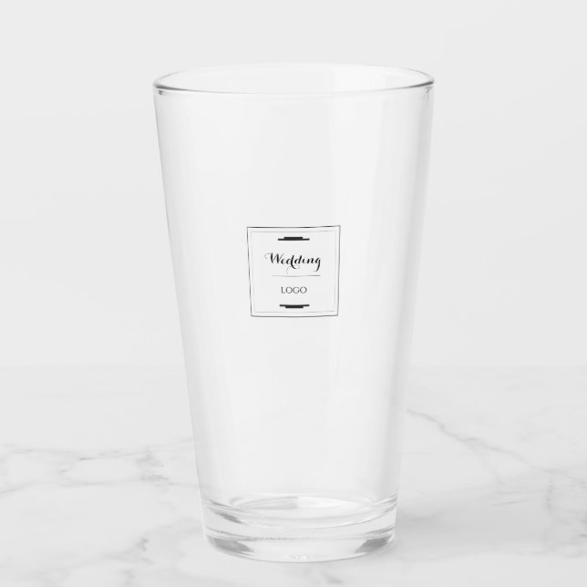 Verre Cadeau Personnalisé Élégant de Mariage Moderne Sur (Devant)