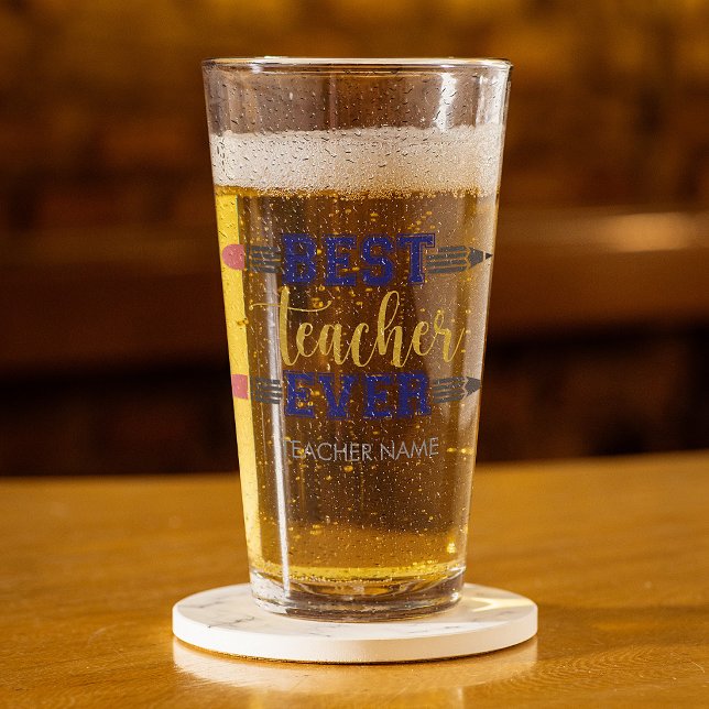 Verre Cadeau personnalisé Meilleur Enseignant - Cadeau p (Créateur téléchargé)