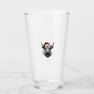 Verre Cadeaux de Noël Bébé Vache Highland Mignon Santa X