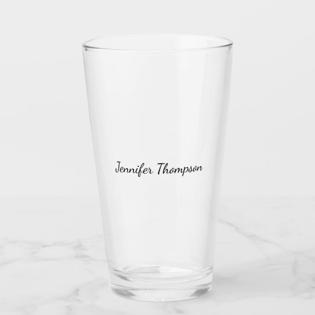 Verre Calligraphie Élégant Simple Nom Plain (Devant)