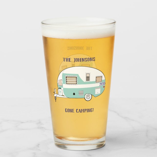 Verre Camping caravane remorque camping-car bière pinte  (Devant (rempli))