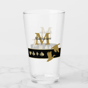Verre Canards volants Monogrammes Gold Silhouette