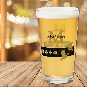 Verre Canards volants Monogrammes Gold Silhouette