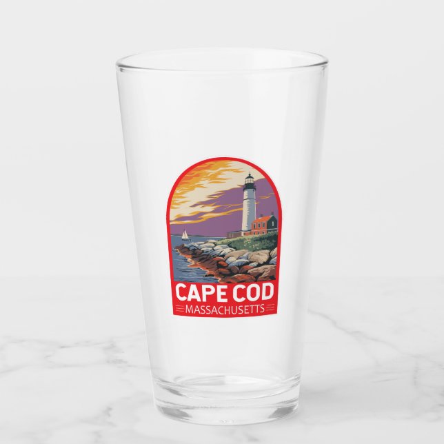 Verre Cape Cod Massachusetts Emblème d'art de voyage (Devant)