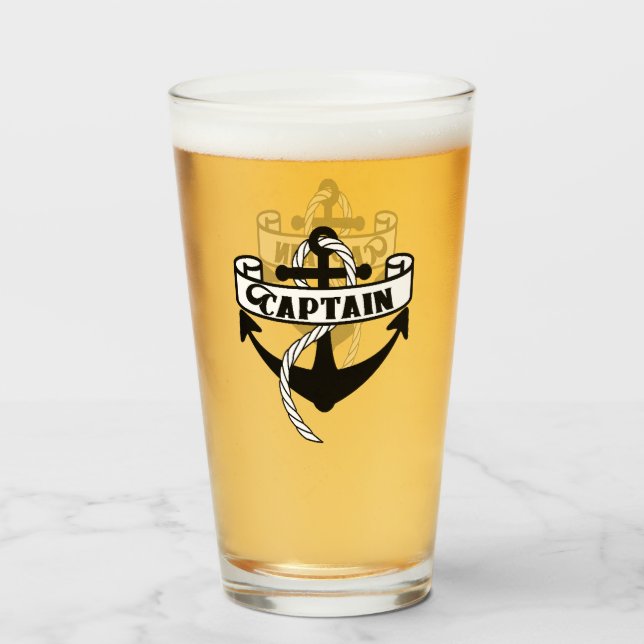 Verre Capitaine Anchor Sailing Rope Nautical (Dos (rempli))