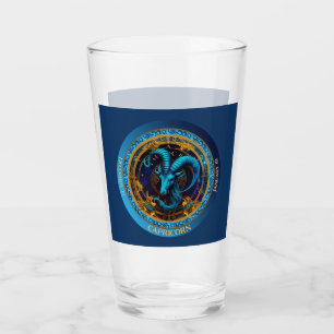 Verre Capricorne Zodiac avec nom et bière DOB