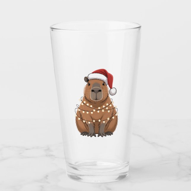 Verre Capybara Noël Correspondant Drôle de Père Noël (Devant)