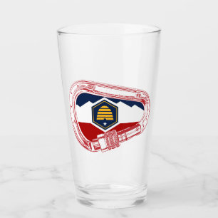 Verre Carabiner Drapeau Utah Escalade de Roche