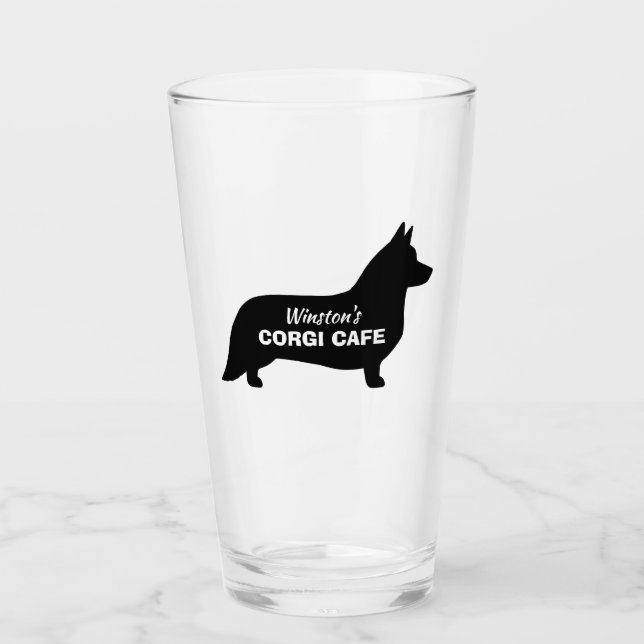 Verre Cardigan Welsh Corgi Silhouette Amoureux des chien (Devant)