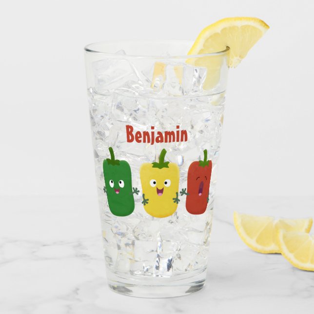 Verre Caricature de chant trio capsicum poivre clair (Dos glace)