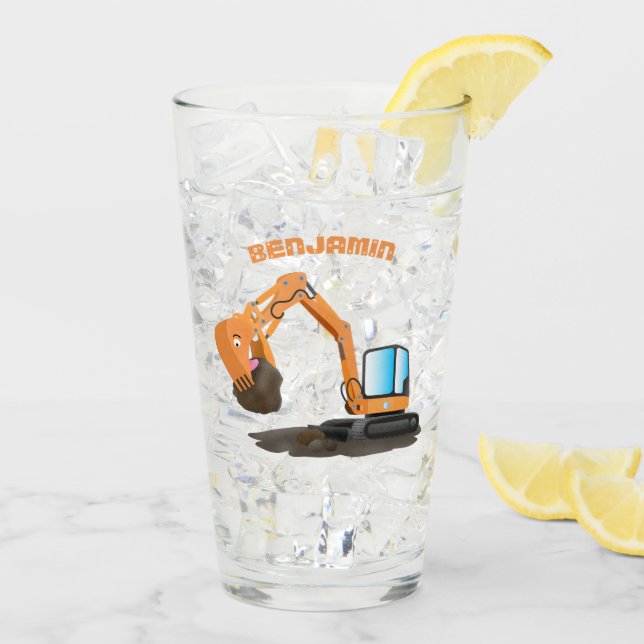 Verre Caricature de la pelle orange (Dos glace)