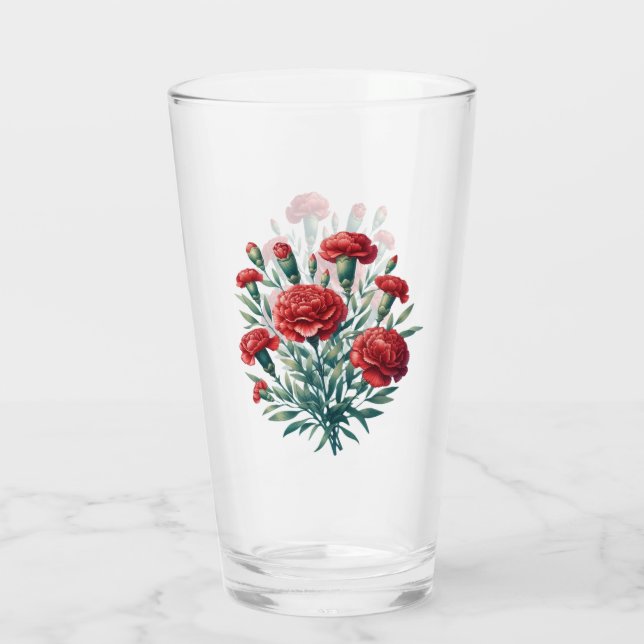 Verre Carnation rouge (Dos)