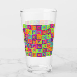Verre Carrés géométriques colorés