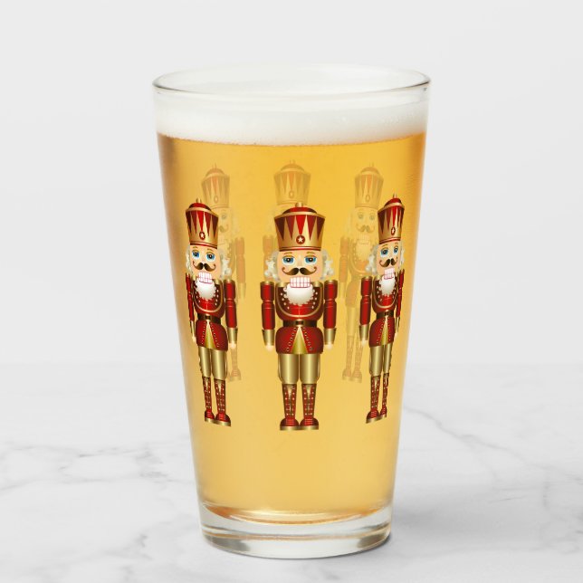 Verre Casse-noisette Bière décorative cadeau de Noël (Devant (rempli))