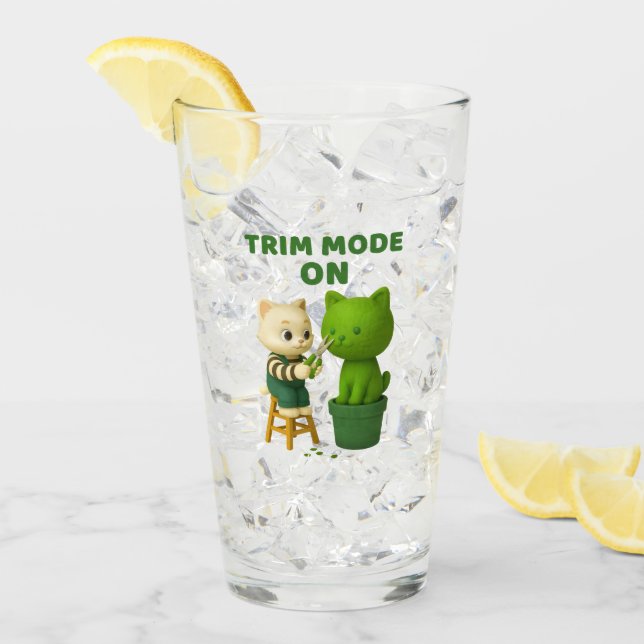 Verre Cat Gardener Topiary Trim Mode Surreal (Devant glace)