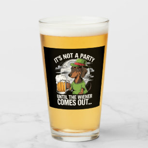 Verre Ce n'est pas une fête jusqu'à Dachshund Irish Beer