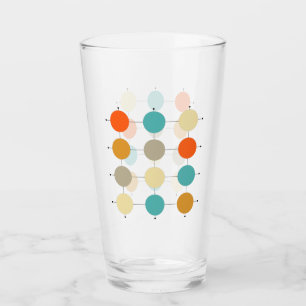 Verre Cercles et lignes en Tan orange turquoise milieu d