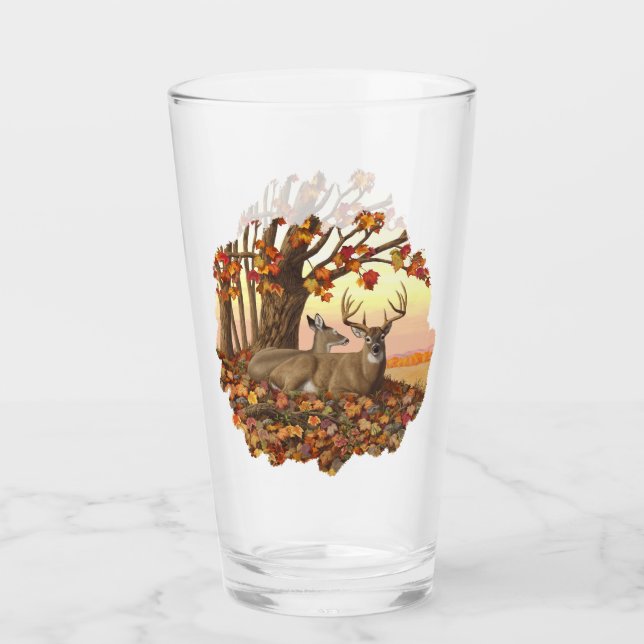 Verre Cerf blanc en automne Nouvelle-Angleterre Couleurs (Devant)