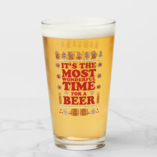 Verre C'est le moment le plus merveilleux Noël bière