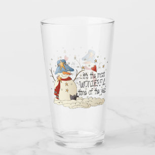 Verre C'est le plus beau moment de l'année du bonhomme d