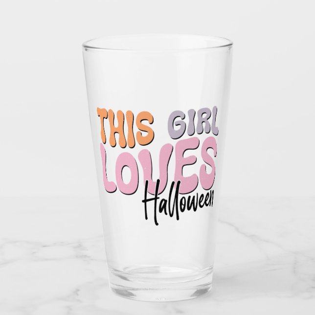 Verre Cette fille adore Halloween (Devant)