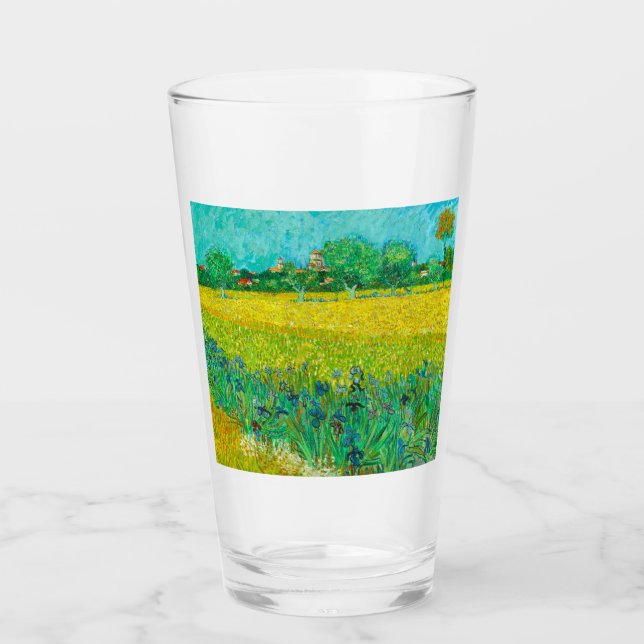 Verre Champ Van Gogh avec Irises près d'Arles (Devant)