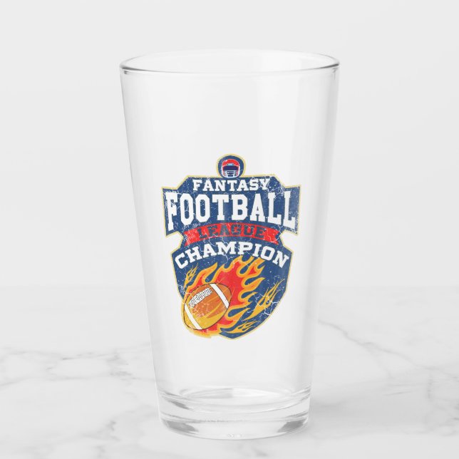 Verre Champion de Ligue de Football d'imaginaire (Devant)