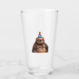 Verre Chapeau de fête d'anniversaire de paresseux gros c