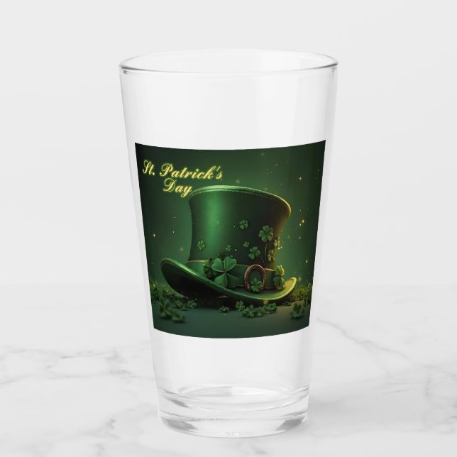 Verre Chapeau et motif de trèfle de la Saint-Patrick (Devant)