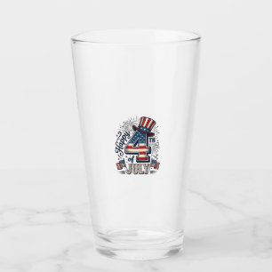 Verre Chapeau patriotique vintage Happy 4 juillet vecteu