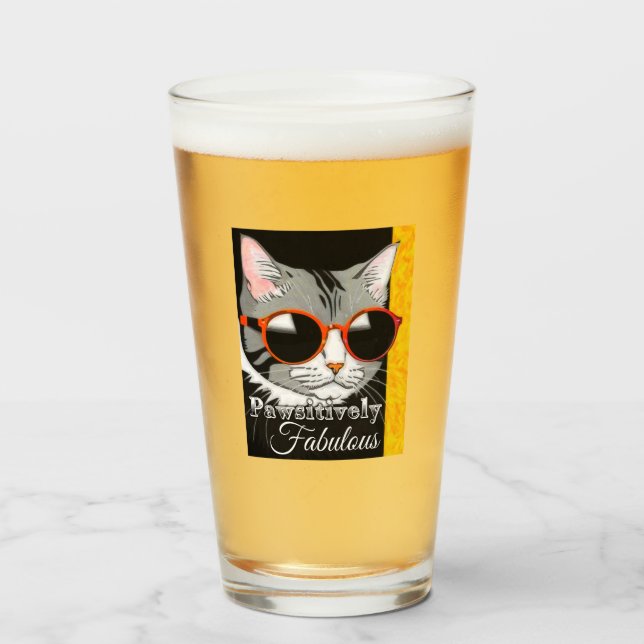 Verre Chat à la mode (Devant (rempli))
